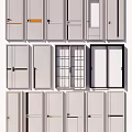 Various Modern Swing Doors With Glass Panels And Simple Frames For Home Interior 3d model