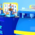 Interactive Leisure Lagoon Inflatable Circular Zone With Table And Beer Drinks