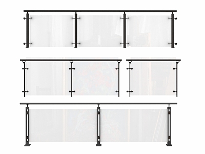 glass railing 3d model