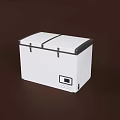 White Chest Freezer With Double Lid And Black Trim Digital Control Panel