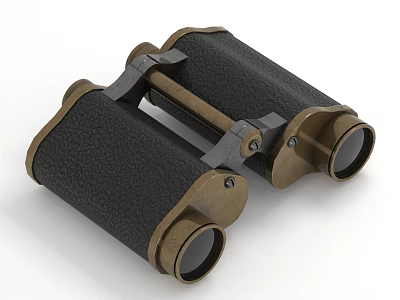 Professional Commercial Binoculars With Metal Frame Black Leather Finish And High Definition Optics 3d model