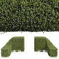 Lush Green Trimmed Bushes With Square And Cylindrical Shapes In Garden