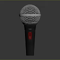 Professional Dynamic Microphone With Black Handle Red Button And Green Indicator Light