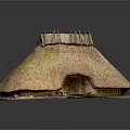 Traditional Thatched Hut Model With Straw Roof And Rustic Design Elements