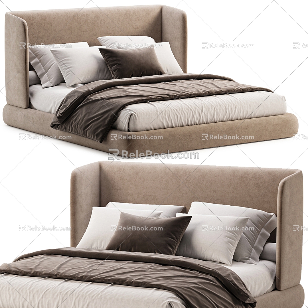 Modern Double Bed 3d model