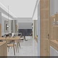 Modern Bright Living And Dining Space With Cozy Sofa Natural Wood Furniture And Decorative Green Plants