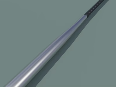 Silver Metal Baseball Bat With Black Grip And Smooth Surface For Sports 3d model