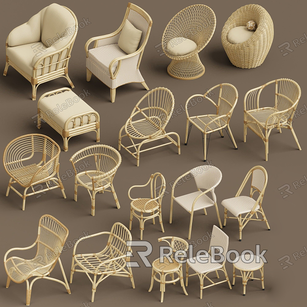 Modern outdoor chair rattan chair combination model