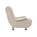 Comfortable Beige Single Sofa With Upholstered Fabric Armrests And Black Legs