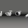 Various Types of White Security Cameras Mounted on Ceiling for Surveillance