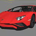 Red Sports Car With Sleek Design Scissor Doors Sharp Headlights And Black Wheels