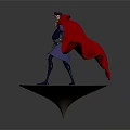 Wizard Character In Blue Outfit With Red Cape Standing On Circular Platform With Yellow Patterns