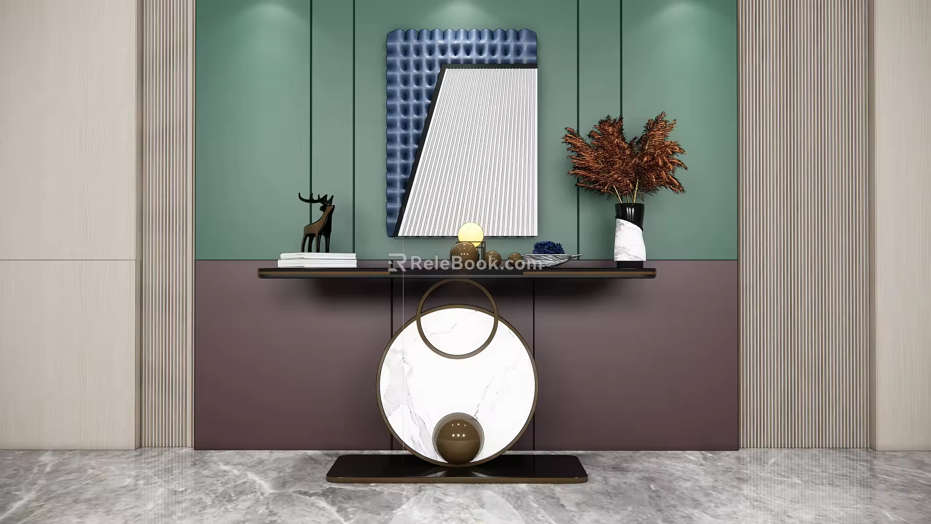 Light Luxury End View Desk 3d model