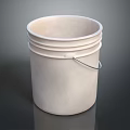 Practical White Sturdy Household Bucket With Metal Handle For Daily Use