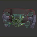 Ergonomic Carbon Fiber Steering Wheel With Blue Grip And Metal Center Structure