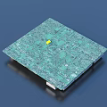 Detailed Green Circuit Board with Integrated Electronic Components Chips and Connectors