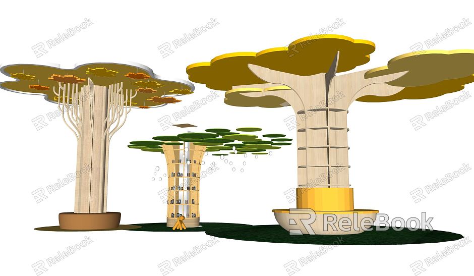 Nordic Type Tree Package Column Decorative Column Type Tree Combination model