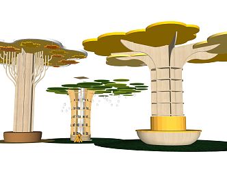 Nordic Type Tree Package Column Decorative Column Type Tree Combination 3d model