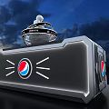 Futuristic Pepsi Booth With High Tech Design And Black White Red Accents