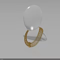 Gold Geometric Pattern Ring Fashion Clothing Accessory With Transparent Base