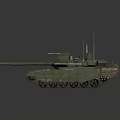 Modern Military Tank With Heavy Armor Main Cannon Turret And Tracks Design