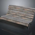 Wooden Slatted Outdoor Bench With Rustic Design Metal Legs And Natural Texture