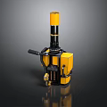 Yellow Industrial Mechanical Device With Black Structural Pillar And Arm Components