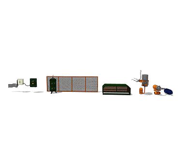 Modern engine mechanical motor a group 3d model