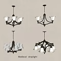 Medieval Style Chandeliers With Classic Ornate Design And Warm Lighting