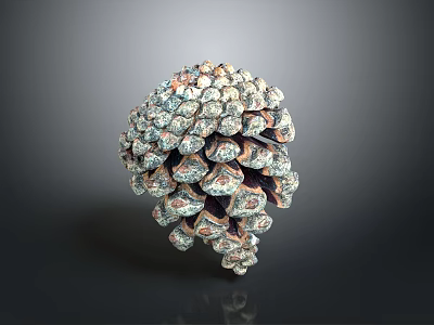 Pine Cone Shaped Dessert Pastry With Nutty Crust And Green Sugar Decorations 3d model