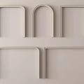 Light Beige Door Frames With Various Shapes And Modern Design Elements 3d model