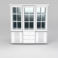 Tech Exhibition Hall Display Cabinet With Glass Doors Drawers And Louvered Panels