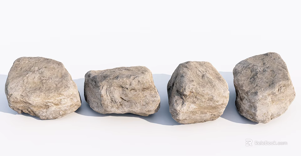 Rustic Natural Stone And Wood Elements For Organic Home Decor Design 3d model 