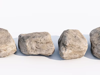 Rustic Natural Stone And Wood Elements For Organic Home Decor Design 3d model