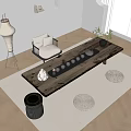 New Chinese Tea Table and Chair Tea Table and Chair Combination 3d model