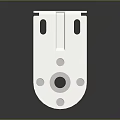 Durable White Hardware Tool Mounting Bracket with Screw Holes and Central Hole 3d model