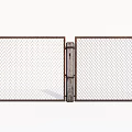 Durable Chain Link Fence Structure With Metal Mesh And Wooden Support Posts