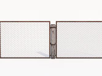 Modern fence Old barbed wire fence 3d model