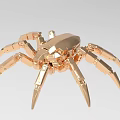 Golden Spider Shaped Metallic Decorative Ornament Set For Modern Home Decor