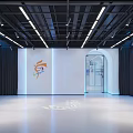 Modern Fitness Studio Interior With Sleek Floor Bright Lighting And Gym Logo Design