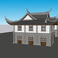 Ancient architecture characteristic landmark building 3d model