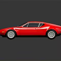 Red Vintage Sports Car With Sleek Body Design And Alloy Wheels