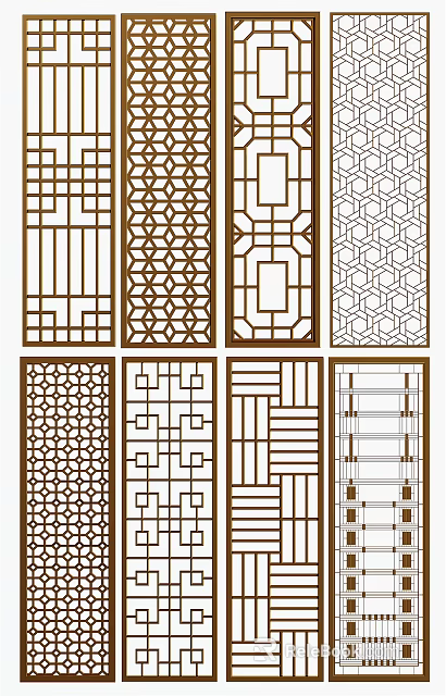 Various Decorative Partition Patterns With Intricate Designs For Interiors 3d model