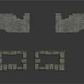 Ancient Stone Building Structures With Square Frames And Flat Slabs