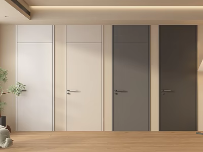 Modern Hinged Doors in Multiple Colors for Contemporary Interior Design 3d model