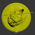Young Goku Riding Yellow Flying Nimbus With Red Power Pole And Blue Wave Wooden Base