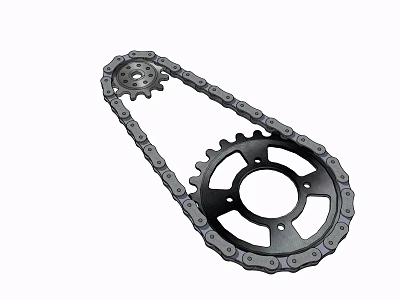 Industrial Equipment Heavy Duty Chain And Gears For Mechanical Power Transmission System 3d model