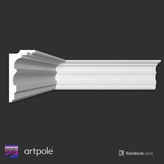 Elegant White Architectural Decorative Molding With Layered Design For Home Interior 3d model 