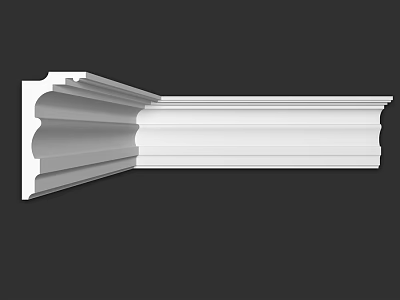 Elegant White Architectural Decorative Molding With Layered Design For Home Interior 3d model