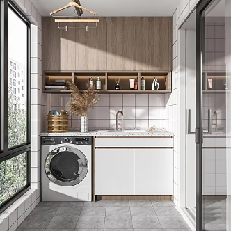 Modern balcony washing machine 3d model
